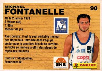 1993-94 Panini LNB (France) #90 Mickael Fontanelle Back