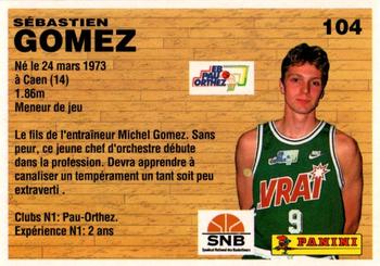 1993-94 Panini (LNB) #104 Sebastien Gomez Back