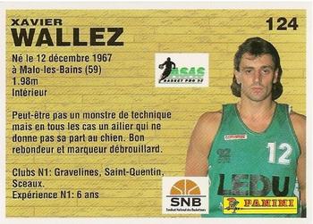 1993-94 Panini (LNB) #124 Xavier Wallez Back