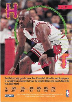 1995-96 Hoops - Hot List #1 Michael Jordan Back