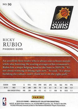 2019-20 Panini Immaculate Collection #90 Ricky Rubio Back
