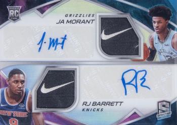 2019-20 Panini Spectra - Rookie Dual Patch Autographs Nebula #RDP-JR Ja Morant / RJ Barrett Front