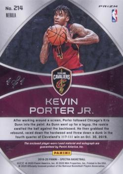 2019-20 Panini Spectra - Rookie Jersey Autographs Nebula Logoman #214 Kevin Porter Jr. Back