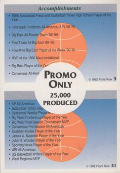 1991-92 Front Row Premier - Dual Player Promos #3 / 31 Larry Johnson / Billy Owens Back