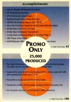 1991-92 Front Row Premier - Dual Player Promos #47 / 106 Stacey Augmon / Steve Smith Back