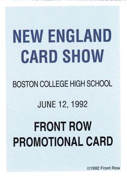 1991-92 Front Row Premier - 1992 New England Card Show Promos #NNO Billy Owens Back