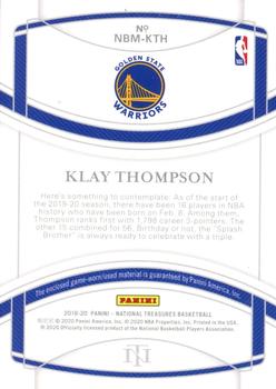 2019-20 Panini National Treasures - All-NBA Materials Prime #NBM-KTH Klay Thompson Back
