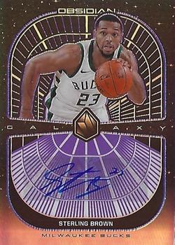 2019-20 Panini Obsidian - Galaxy Autographs Electric Etch Purple #GA-SBR Sterling Brown Front