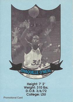 1992 Sports Journal Shaquille O'Neal (unlicensed) #NNO Shaquille O'Neal Back