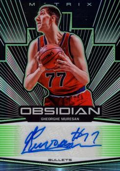2019-20 Panini Obsidian - Matrix Autographs Electric Etch Green #MA-GMS Gheorghe Muresan Front