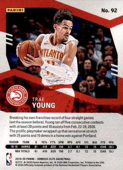 2019-20 Donruss Elite #92 Trae Young Back