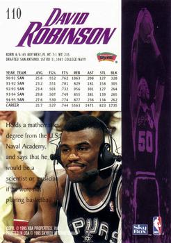 1995-96 SkyBox Premium #110 David Robinson Back