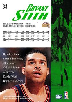 1995-96 SkyBox Premium #33 Bryant Stith Back