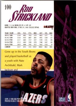 1995-96 SkyBox Premium #100 Rod Strickland Back