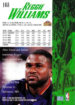 1995-96 SkyBox Premium #168 Reggie Williams Back