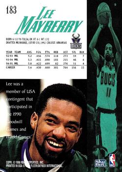 1995-96 SkyBox Premium #183 Lee Mayberry Back