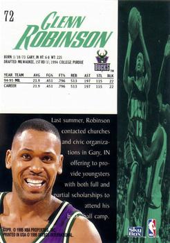 1995-96 SkyBox Premium #72 Glenn Robinson Back