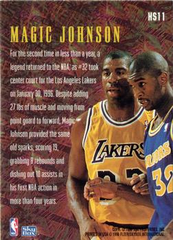 1995-96 SkyBox Premium - Hot Sparks #HS11 Magic Johnson Back