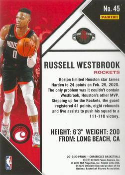 2019-20 Panini Chronicles - Pink #45 Russell Westbrook Back