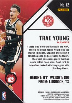 2019-20 Panini Chronicles - Teal #12 Trae Young Back