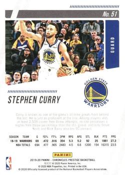 2019-20 Panini Chronicles - Teal #51 Stephen Curry Back