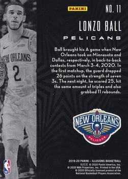 2019-20 Panini Illusions #11 Lonzo Ball Back