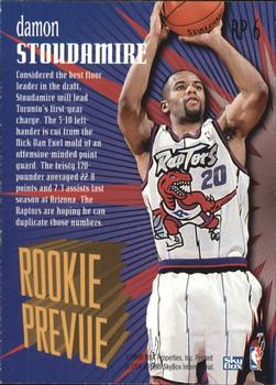 1995-96 SkyBox Premium - Rookie Prevue #RP6 Damon Stoudamire Back