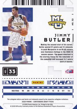 2020 Panini Contenders Draft Picks #32 Jimmy Butler Back
