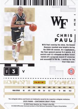 2020 Panini Contenders Draft Picks #38 Chris Paul Back