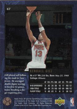1995-96 SP Championship #67 Kendall Gill Back