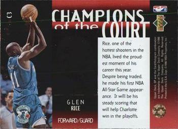 1995-96 SP Championship - Champions of the Court #C3 Glen Rice Back
