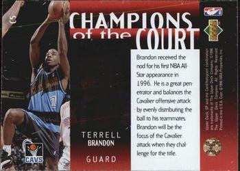 1995-96 SP Championship - Champions of the Court #C5 Terrell Brandon Back