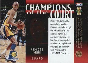 1995-96 SP Championship - Champions of the Court #C11 Reggie Miller Back