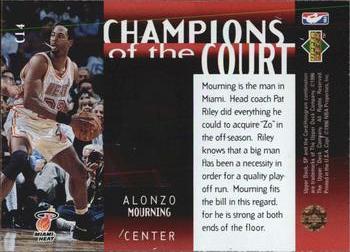 1995-96 SP Championship - Champions of the Court #C14 Alonzo Mourning Back