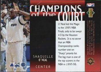 1995-96 SP Championship - Champions of the Court #C19 Shaquille O'Neal Back