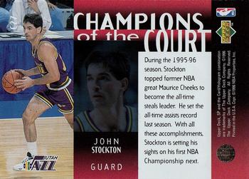 1995-96 SP Championship - Champions of the Court #C27 John Stockton Back