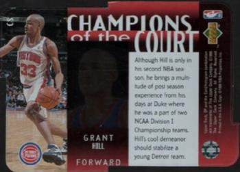 1995-96 SP Championship - Champions of the Court Die Cut #C8 Grant Hill Back