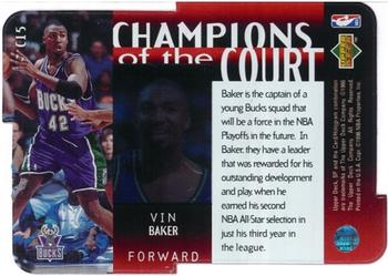 1995-96 SP Championship - Champions of the Court Die Cut #C15 Vin Baker Back