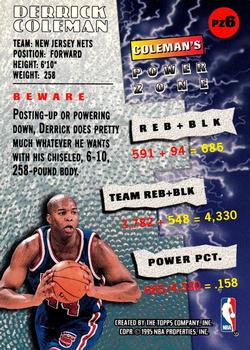 1995-96 Stadium Club - Power Zone #PZ6 Derrick Coleman Back