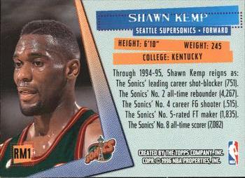 1995-96 Stadium Club - Reign Men #RM1 Shawn Kemp Back