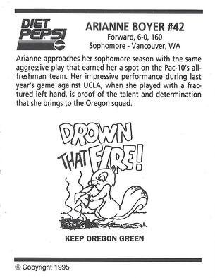 1994-95 Pepsi Oregon Ducks Women #NNO Arianne Boyer Back