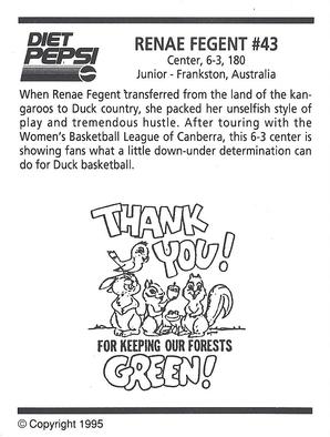 1994-95 Pepsi Oregon Ducks Women #NNO Renae Fegent Back