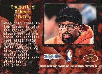 1995-96 Stadium Club - Spike Says #SS9 Shaquille O'Neal Back