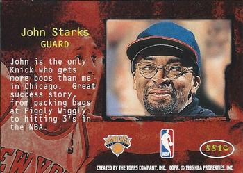 1995-96 Stadium Club - Spike Says #SS10 John Starks Back