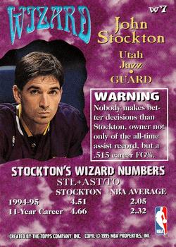 1995-96 Stadium Club - Wizards #W7 John Stockton Back