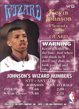 1995-96 Stadium Club - Wizards #W8 Kevin Johnson Back