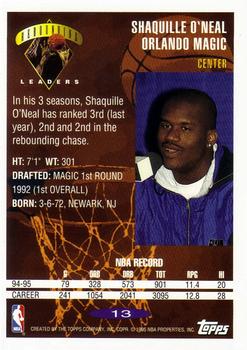 1995-96 Topps #13 Shaquille O'Neal Back