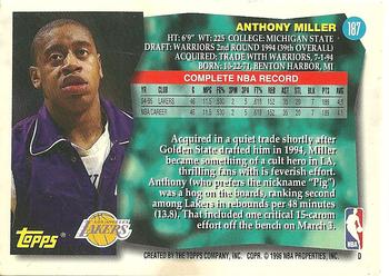 1995-96 Topps #187 Anthony Miller Back