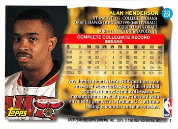 1995-96 Topps #261 Alan Henderson Back