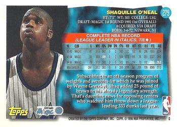 1995-96 Topps #279 Shaquille O'Neal Back